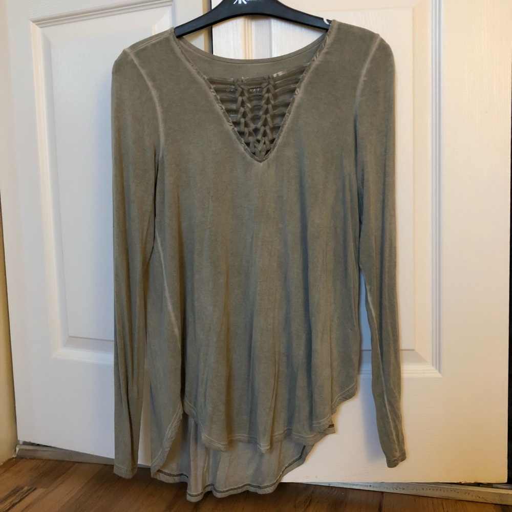 Green soft and sexy long sleeve shirt
